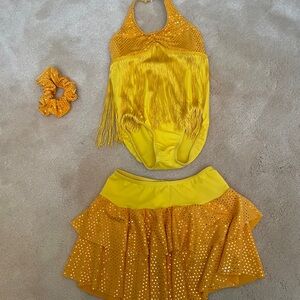 Children’s S Yellow Fringe Dance Dress